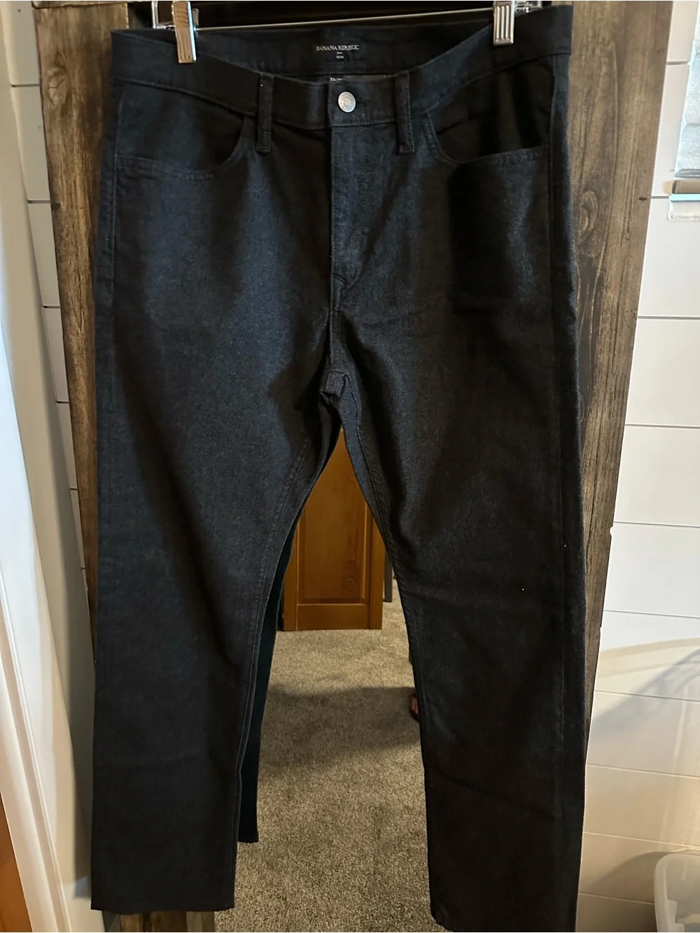 Banana Republic Slim Brushed Twill Pants Men’s 33x30 Dark Gray Stretch Chinos